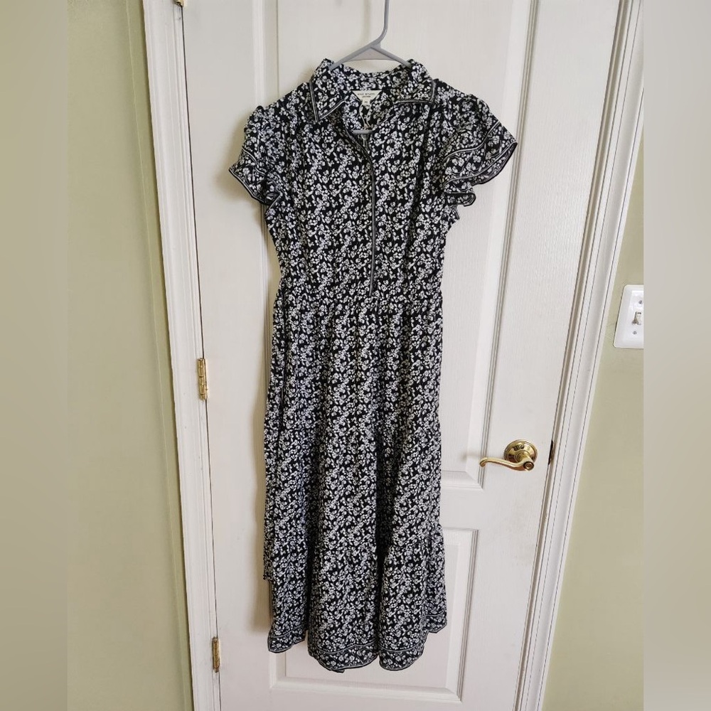 (New) Max Studio Black and White Floral Midi Dress